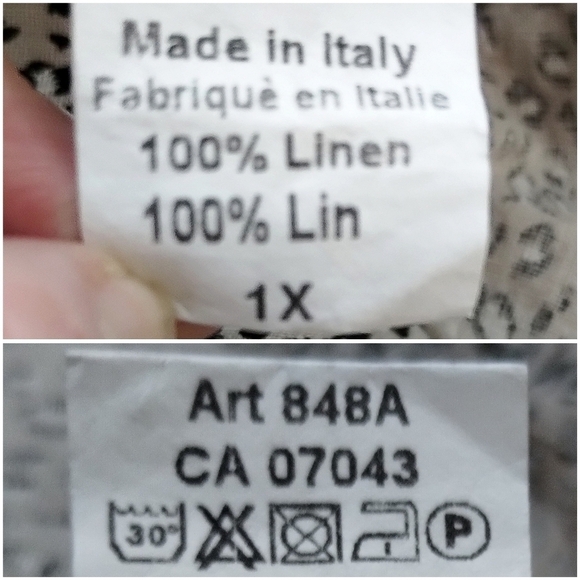 Linen Leopard Print Ruffle Hem Plus Top - Picture 5 of 7